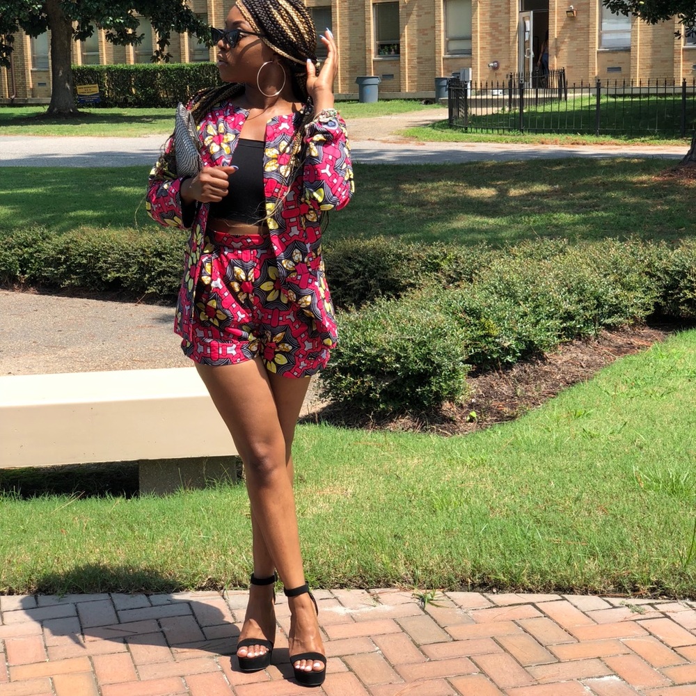 ZurikGirl Pink  African Tribal Print Two Piece Set